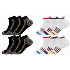 6 Pairs Mens Workwear Trainer Socks Reinforced Heel Toe & Cushioned Soles 6-11