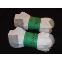 Davido Mens socks ankle low 100% cotton made in Italy 8 pairs white/gray 10-13 