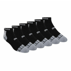 Puma Men's 6 Pack Low Cut Cushioned Sport Athletic Gym Performance Black Socks