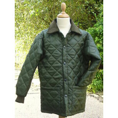 CHILDRENS HORSE QUILTED RIDING COAT/JACKET OLIVE NEW