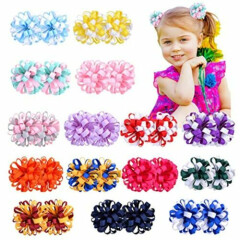 30 Pcs/15 Colors Baby Hair Clips Bows Barrettes 2Inch Grosgrain Ribbon With Kids