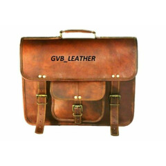 Laptop Satchel Messenger New Bag Men's Genuine Real Leather Handmade Shoulder 