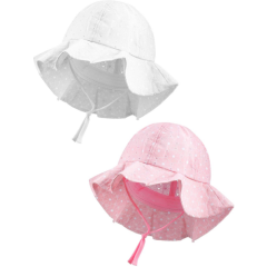 2 Pieces Baby Girl Sun Hat Baby Boy Hats Toddler Hat Bucket Hat for Baby Girls I