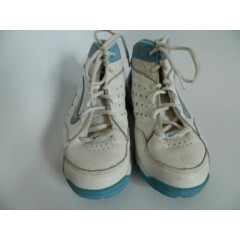 Girls Nike Uptempo High Top Sneakers Size 7Y White\Powder Blue Leather Nikeflex