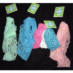 girls NEW NWT STRETCH HAIR BOWS HEADBANDS ASSORTED COLORS fancy lace design #1