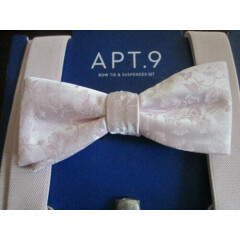 Apt. 9 Pale Pink Suspenders w Jacquard Bowtie Adult Unisex Easter Wedding Spring