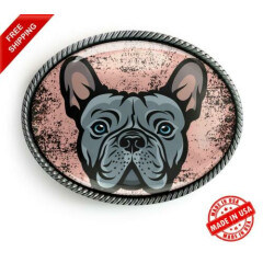 French Bulldog Belt Buckle - Handmade Frenchie Puppy Buckle - 756