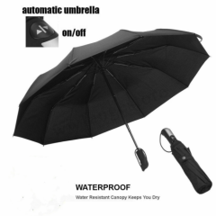 Full Auto Rain Umbrella 8 Ribs Windproof Rugged Umbrella Teflon XL size Folding