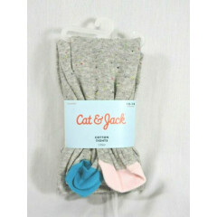 Girls' Cat & Jack Rainbow Fleck Cotton Tights Gray Size 12-14 NEW In Package