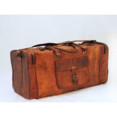Leather Duffle Travel Bag Men Gym Luggage Genuine Overnight Mens Vintage Duffel