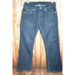 True Religion Men's Bootcut Pocket Flaps Dark Blue Denim Jeans Sz 33x33