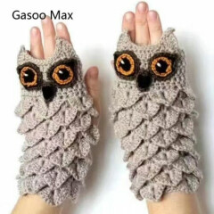Hand Warmer Crochet Gloves Kids Winter Owl Mittens For Children Baby Boys Girls