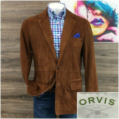Orvis Sport Coat Blazer Men's Size 42R Suede Leather