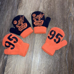 Lot 2 Toddler Boy 1-3 years Gloves Mittens #95 Super Truck - Orange & Navy 