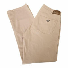 Armani Jeans Chino Style Comfort Fit With Stretch Size 36 Sand Coloured Chinos 
