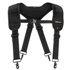 Black Padded Adjustable Work Suspender Belt Loop Durable Chest Strap Dog Clip