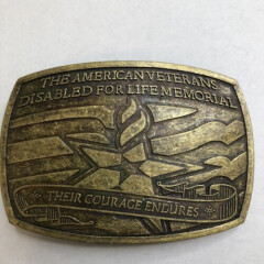 American Veterans Disabled For Life Memorial Sponsor 3" Brass Belt Buckle 0369
