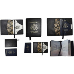 Lot of 6 New Leather passport cover, Black Unbranded international passport case