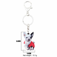 Acrylic Cute Chihuahua Dog Keychains Car Purse Key Ring Pets Jewelry Charm Gifts