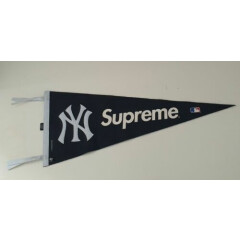 Rare SS15 Supreme x New York Yankees navy pennant baseball