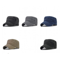Unisex Military Army Cap Plain Cotton Blend Cadet Combat Hat Adjustable Brief