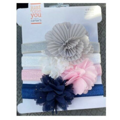4 pack infant/kids headbands Just One You Carter's New Grey White Pink Blue