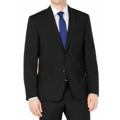 DKNY Mens Suit Jacket Black Size 44 Short Modern Fit Stretch Solid $525 #125