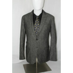 BANANA REPUBLIC 40R Tailored Fit Black Speckled Wool Silk 2B Peak Lapel Blazer