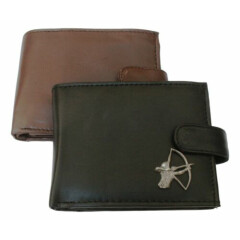 Archery Leather Wallet BLACK or BROWN Gift