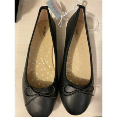 NEW CAT & JACK GIRLS STACY BLACK DRESS BALLET STYLE FLATS WITH BOW SIZE 3