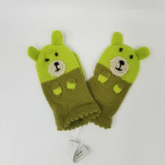 Cupcakes And Cartwheels Mitten Set Bears Green 1 to 3 Years Acrylic