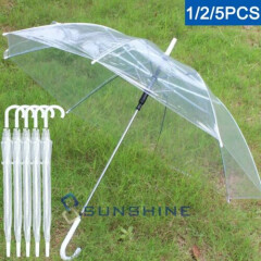 1/2/5PCS Transparent Umbrella Rain Stopper 46" Large Rain Canopy J Hook Handle