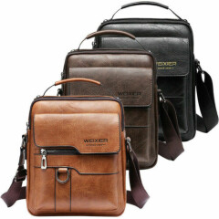 Men Leather Hiking Shoulder Bag Crossbody Bag Business Messenger Bag Handbag