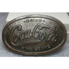 Coca-Cola solid Brass Belt Buckle, Early 20th Century