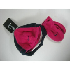 Nike Toddler Girls Fireberry Fleece Beanie Hat & Mittens Set Size 2/4T