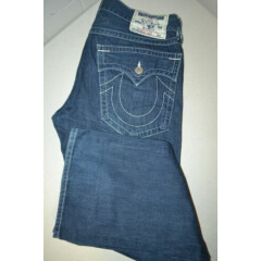 True Religion Men's Bootcut Pocket Flaps Dark Blue Denim Jeans Sz 33x33