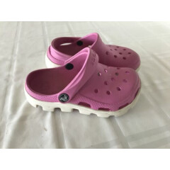 Crocs Girls Sz J1 Pink Clog Sandal TS0