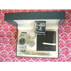 Jean Marc Men's 4 Piece Gift Set Running Watch Pen Key Ring Wallet With Gift Box