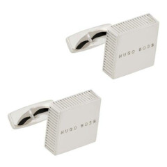 hugo boss edward cuff links Square Logo silver With Gift Box 