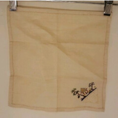 Vintage Cross Stitched pocket square scarf handkerchief