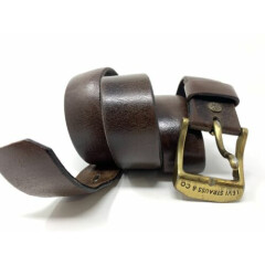 Levi's Mens Distressed Dark Brown Italian Leather Belt SZ 36