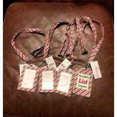 NWT ICING 4 RED GREEN AND WHITE CHRISTMAS ID HOLDERS “NAUGHTY LIST LEGEND”
