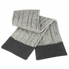 Chunky Knit Hat and Scarf Set Warm Soft Winter Grey Charcoal Mens Womens Ladies