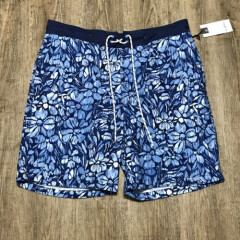 Goodfellow Sz L NWT Board Shorts Swimsuit ~ Blue ~ UPF 50+ ~ Stretchy Waist