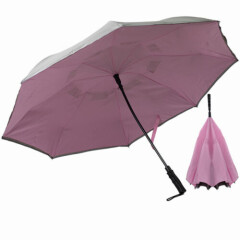 Revers A Brella 50” Large Inverted Automatic Open Umbrella Windproof Reflective