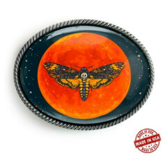 Magic Moon Celestial Alchemy Hawk Moth Handmade Artisan Belt Buckle