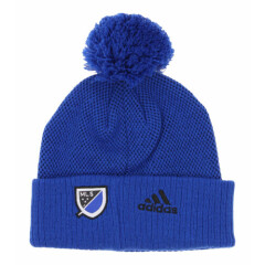 Outerstuff MLS Youth San Jose Earthquakes Cuffed Knit with Pom, Blue