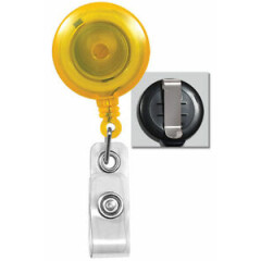 100 Translucent Yellow Badge Reels W/ Strap 2120-3609-Q100