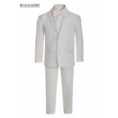 Toddler Boys Tuxedo suit 5pc set coat,Satin vest,striated pant,shirt,bow tie 