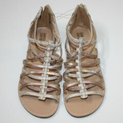 Harper Canyon Girl's Iridescent Gold & Silver Gladiator Sandals Size 4M NWOT